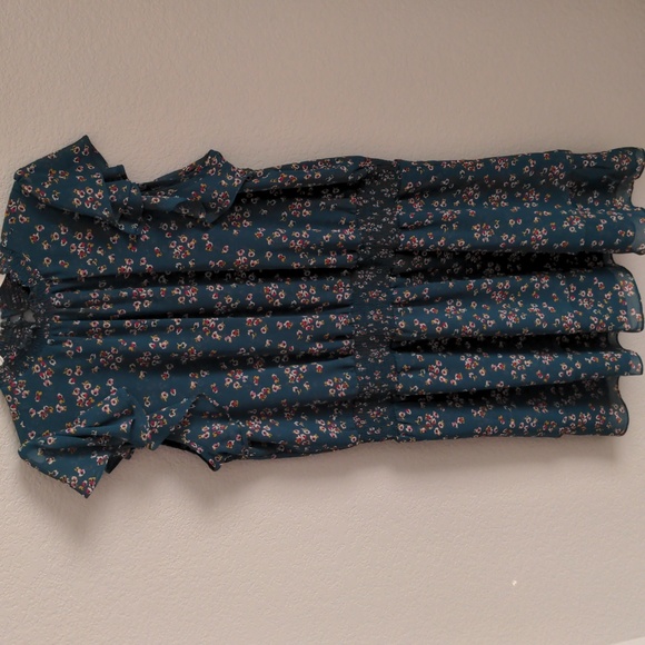 1. State Dresses & Skirts - 1. State Forest Green Floral Ruffle Dress